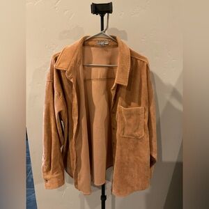 Corduroy Button-Up Shirt in Tan